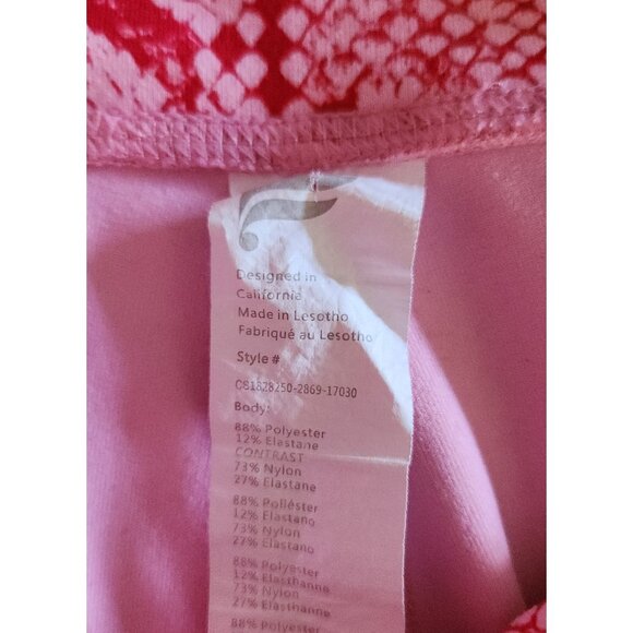Fabletics High Waist PowerHold 7/8 Leggings Pink Snakeskin Print Small NEW - Picture 7 of 11